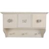 Clayre & Eef 6H2123 Вішалка настінна 3 гачки Біла 41x12x24 см