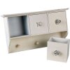 Clayre & Eef 6H2123 Вішалка настінна 3 гачки Біла 41x12x24 см