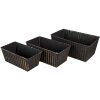 Набір квіткових горщиків для приміщень Clayre & Eef 3 шт. чорний 26x17x12 - 23x14x10 - 21x11x9 см