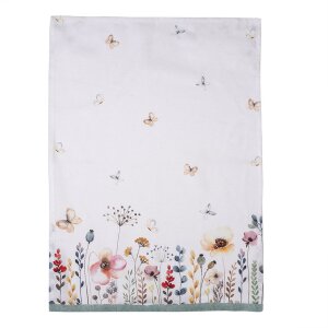 Clayre & Eef FOB42 Чайное полотенце белое, Grun 50x71 см