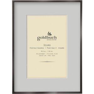 Металева фоторамка Goldbuch Scuro чорна з паспарту 10x15 см