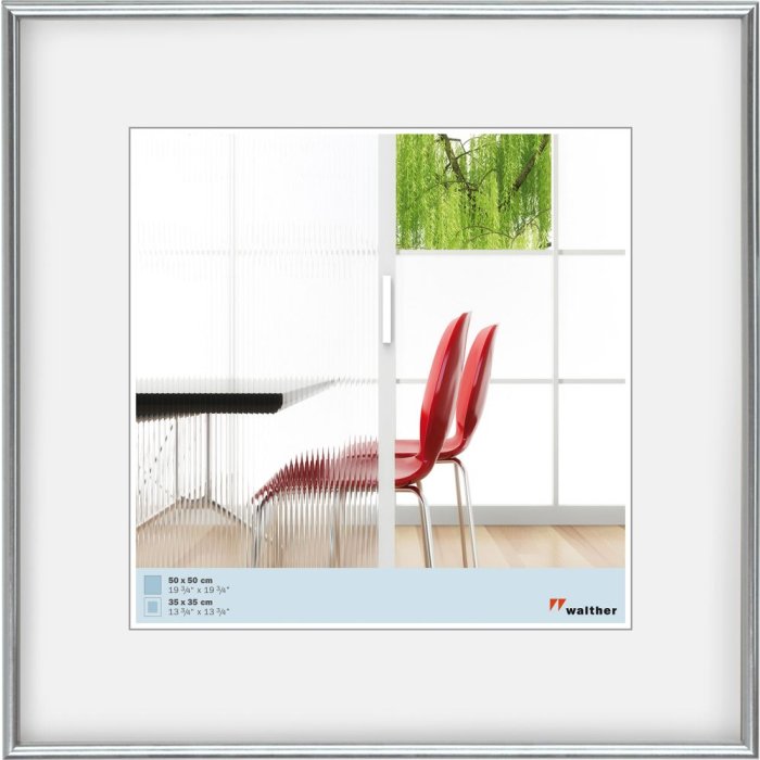 Пластиковая рамка Walther GALERIA 40x40 серебристая