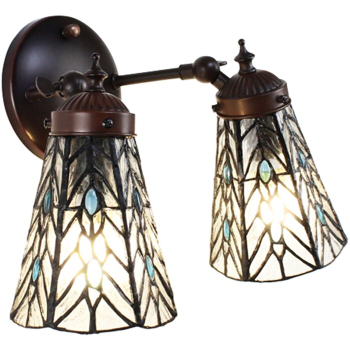 Настінний світильник Clayre & Eef 5LL-6215 Tiffany Сірий, синій 30x23x23 см E14-max 2x25W