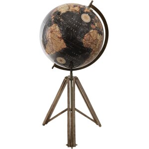Clayre & Eef 64934 Глобус декоративный черный, коричневый 31x31x67 см