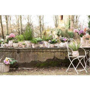 Кімнатний квітковий горщик Clayre & Eef 6CE1409L рожевий Ø 16x16 см