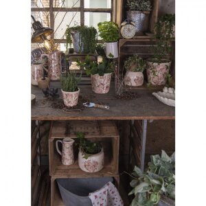 Кімнатний квітковий горщик Clayre & Eef 6CE1409L рожевий Ø 16x16 см
