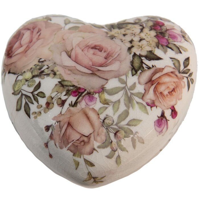 Clayre & Eef 6CE1414 Декоративне серце рожеве 11x11x4 см
