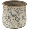 Керамический горшок для цветов Clayre & Eef 6CE1459L серо-бежевый 17x16 см
