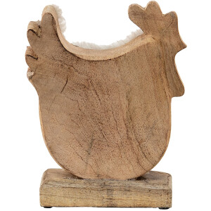 Clayre & Eef 6H2162M Декоративный петух белый, коричневый 15x5x19 см