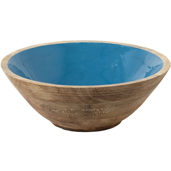Декоративна миска Clayre & Eef 6H2168 Синя, коричнева Ø 25x10 см