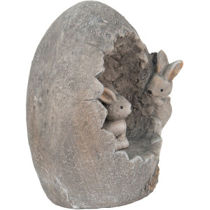 Clayre & Eef 6MG0022 Декоративне яйце сіре 33x25x21 см