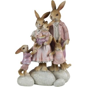 Clayre & Eef 6PR3540 Декоративный кролик розовый,...