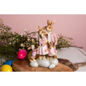 Clayre & Eef 6PR3540 Декоративний кролик рожевий, бежевий 11x6x18 см