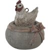 Clayre & Eef 6PR3562 Подвесное украшение Цыпленок белый, коричневый, зеленый 6x5x6 см