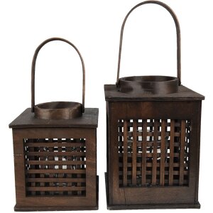 Ліхтар Clayre & Eef 6RO0580S Коричневий 17x17x20 см