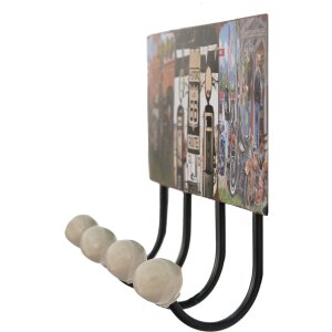 Вішалка настінна Clayre & Eef 6Y5013 чорна 40x7x18 см