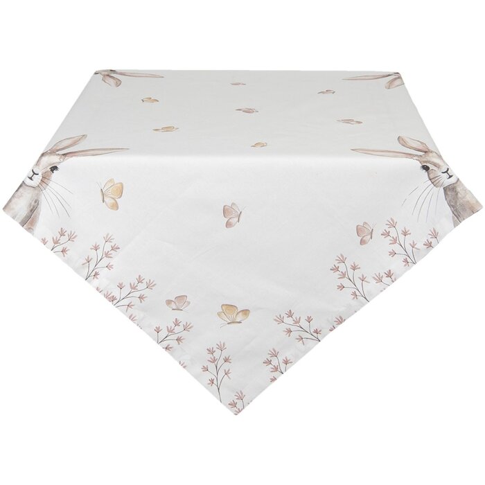 Clayre & Eef REB03 Скатерть белая, коричневая 130x180 см