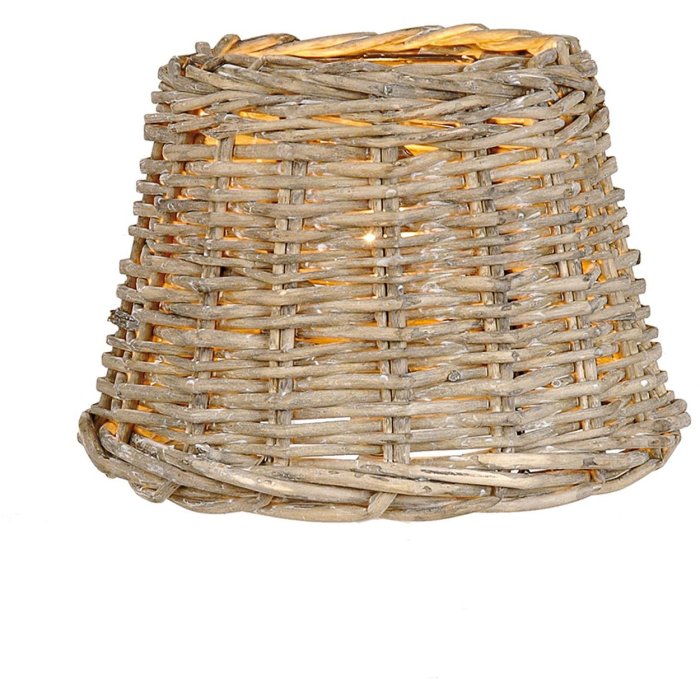 Clayre & Eef W4RO0081 Абажур Ø 23x17 см бежевый ротанговый круглый