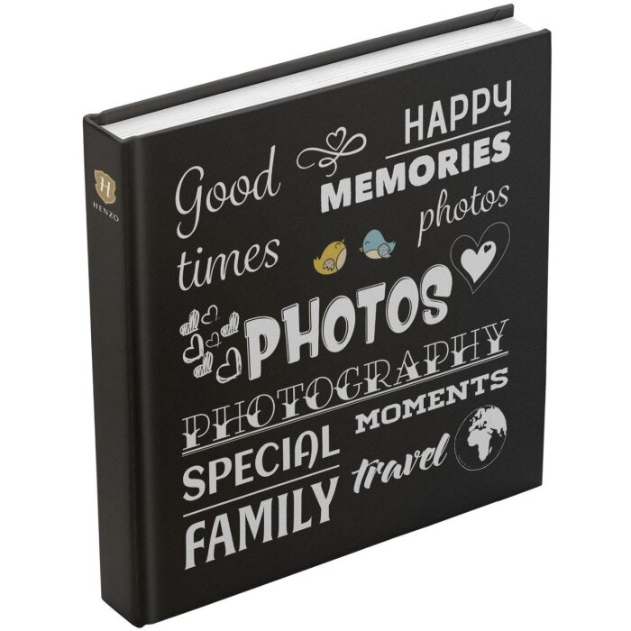 Henzo Jumbo фотоальбом Wording черный 30x30 см 100 белых страниц