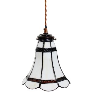 Clayre & Eef 5LL-6201 Подвесной светильник Tiffany Ø 15x115 см E14-max 1x40W белый - коричневый