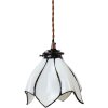 Clayre & Eef 5LL-6223 Подвесной светильник Tiffany Ø 18x115 см E14-max 1x25W белый - коричневый