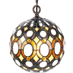 Clayre & Eef 5LL-6270 Подвесной светильник Tiffany Ø 20x116 см E14-max 1x25W Желтый