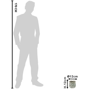 Декоративний вазон Clayre & Eef 6CE1455S Ø 12x12 см сірий - бежевий
