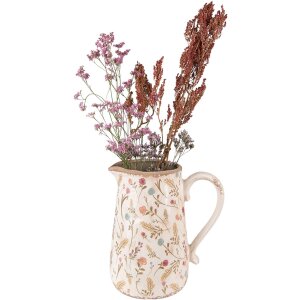 Clayre & Eef 6CE1552L Декоративний глечик 21x14x23 см Рожево-бежевий Декоративний глечик