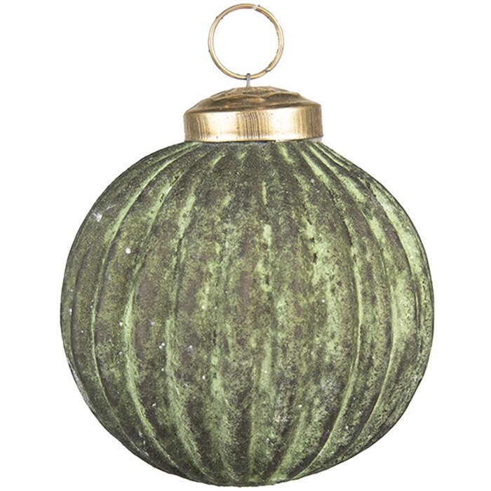 Clayre & Eef 6GL3793 Різдвяні кулі Ø 7x7 см Зелені різдвяні кулі