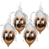 Clayre & Eef 6GL3934 Елочные игрушки Ø 10x20 см (набор из 4) золотого цвета - Белый