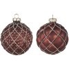 Clayre & Eef 6GL4118 Елочные игрушки Ø 8x8 см (набор из 2) Красный