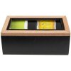 Коробка для чаю Clayre & Eef 6H2235 (2 відділення) 18x9x7 см чорно-коричнева