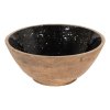 Декоративна миска Clayre & Eef 6H2248 Ø 25x10 см Декоративна миска з чорно-коричневого дерева