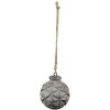 Clayre & Eef 6H2291 Куля для прикрас Ø 8x8 см Сіро-коричневий кулон