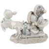 Clayre & Eef 6PR4813 Украшение Дети на санках 16x7x12 см серебристый цвет