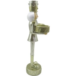 Clayre & Eef 6PR4834 Украшение Щелкунчик 12x8x28 см Рождественское украшение золотого цвета
