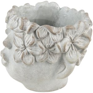 Горщик для квітів Clayre & Eef 6TE0418L 20x18x18 см Сірий - Бежевий