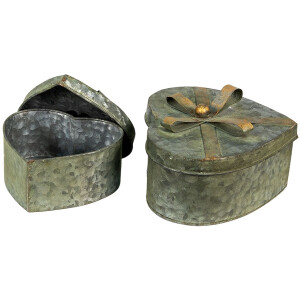 Ящик для зберігання Clayre & Eef 6Y4870 (2 шт.) 24x22x14 - 18x16x11 см Сірий