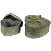 Ящик для зберігання Clayre & Eef 6Y4870 (2 шт.) 24x22x14 - 18x16x11 см Сірий