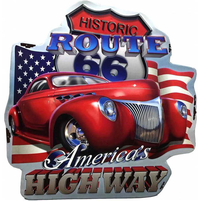 Текстовий знак Clayre & Eef 6Y5067 High Way 58x1x60 см червоний