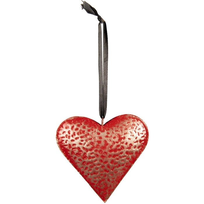 Clayre & Eef 6Y5385L Прикраса-підвіска Серце 20х4х20 см червона