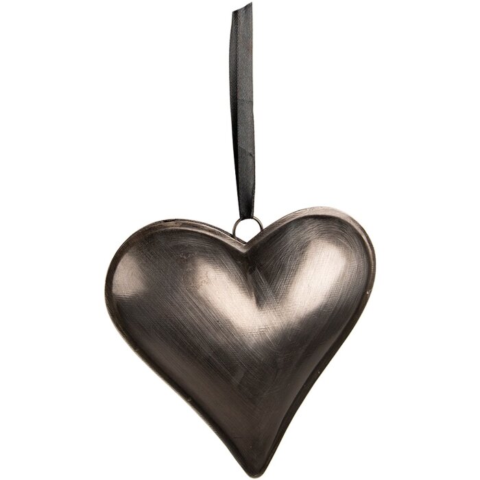 Clayre & Eef 6Y5386M Прикраса-підвіска Серце 16x3x16 см сіра