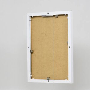 Эффектная алюминиевая фоторамка Quadro 20x25 см белое прозрачное стекло подставка МДФ