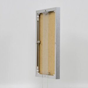 Эффектная алюминиевая фоторамка Quadro 20x25 см серебристый глянец прозрачное стекло