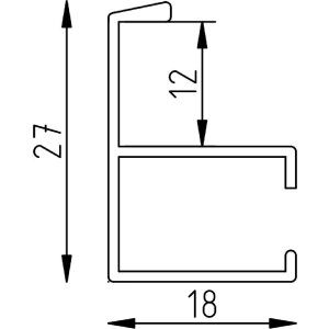 Эффектная алюминиевая фоторамка Quadro black 23x70 см прозрачное стекло