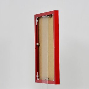 Эффектная алюминиевая фоторамка Quadro 25x35 см красное прозрачное стекло полый камерный профиль