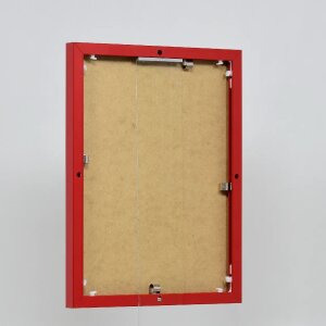 Эффектная алюминиевая фоторамка Quadro 25x35 см красное прозрачное стекло полый камерный профиль