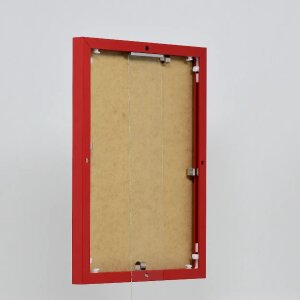 Эффектная алюминиевая фоторамка Quadro 25x35 см красное прозрачное стекло полый камерный профиль