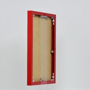 Эффектная алюминиевая фоторамка Quadro 25x35 см красное прозрачное стекло полый камерный профиль