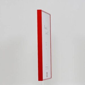 Эффектная алюминиевая фоторамка Quadro 25x35 см красное прозрачное стекло полый камерный профиль